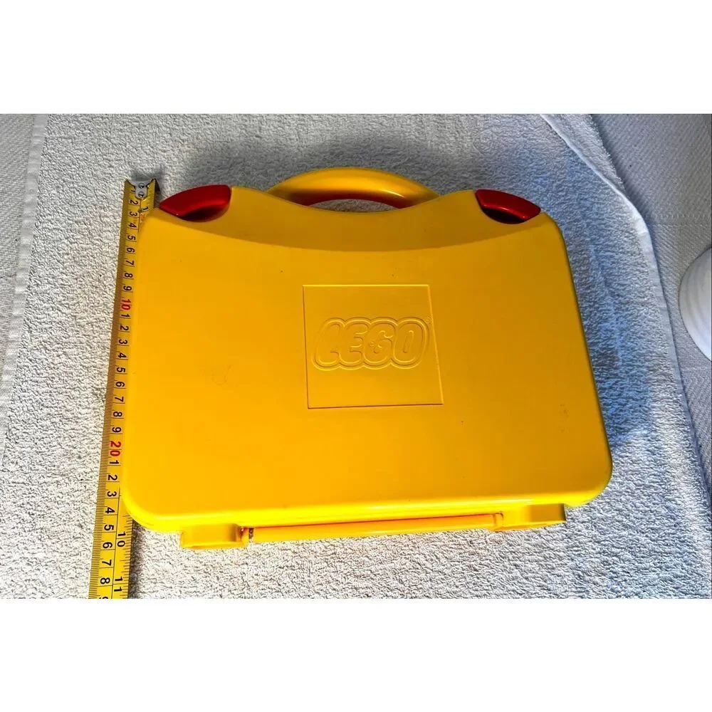 Vintage LEGO Yellow Plastic Carrying Carry Case Storage Box with Dividers